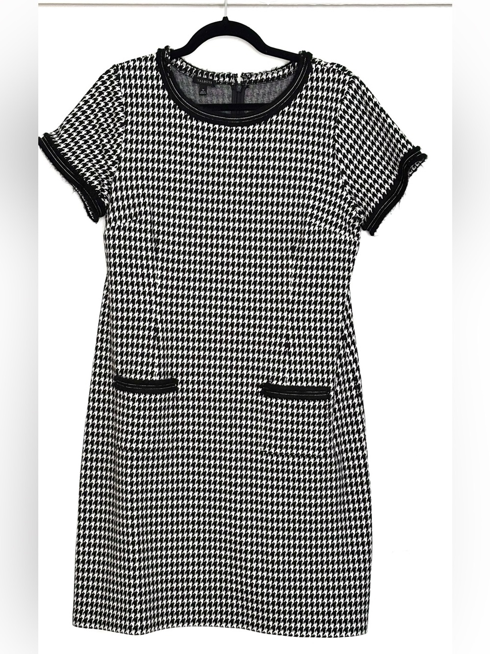 Talbots A-Line Ponte Dress Bold Houndstooth Size 14